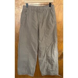 Zara Tan Brown High Rise Pull On Wide Leg Cargo Pants Y2K Mcbling Gorpcore Baggy